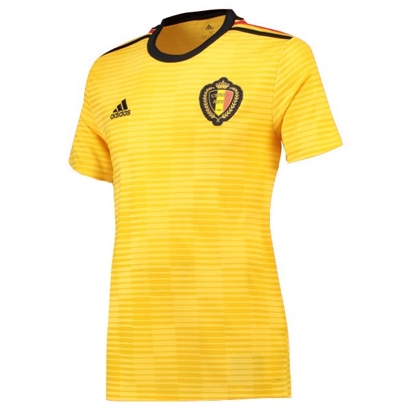 Camiseta Bélgica Replica Segunda Ropa Mujer 2018 Amarillo